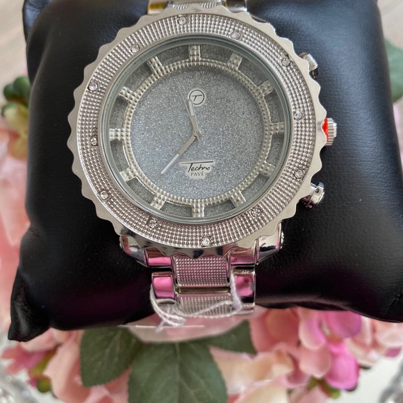 Men’s bling iced out silver flashy cuban watch - Picture 5 of 5